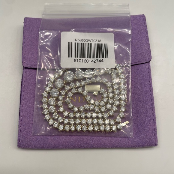 NWT Melinda Maria Gold “Not Your Basic Graduated Tennis Necklace” - Picture 9 of 11